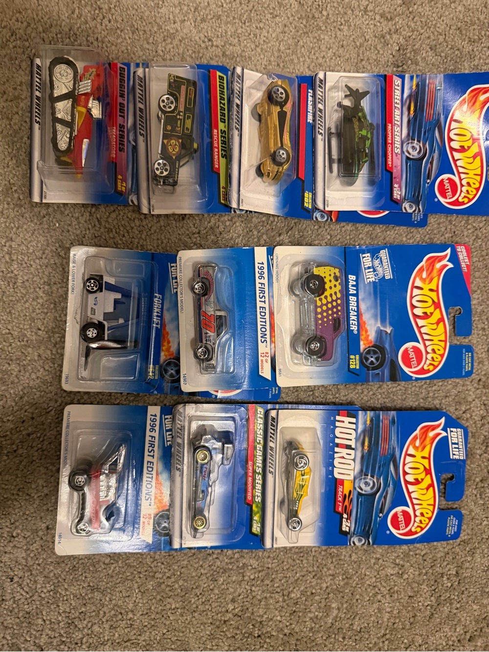 6 lots of 1990’s Hot Wheels in box, 10 cars per lot